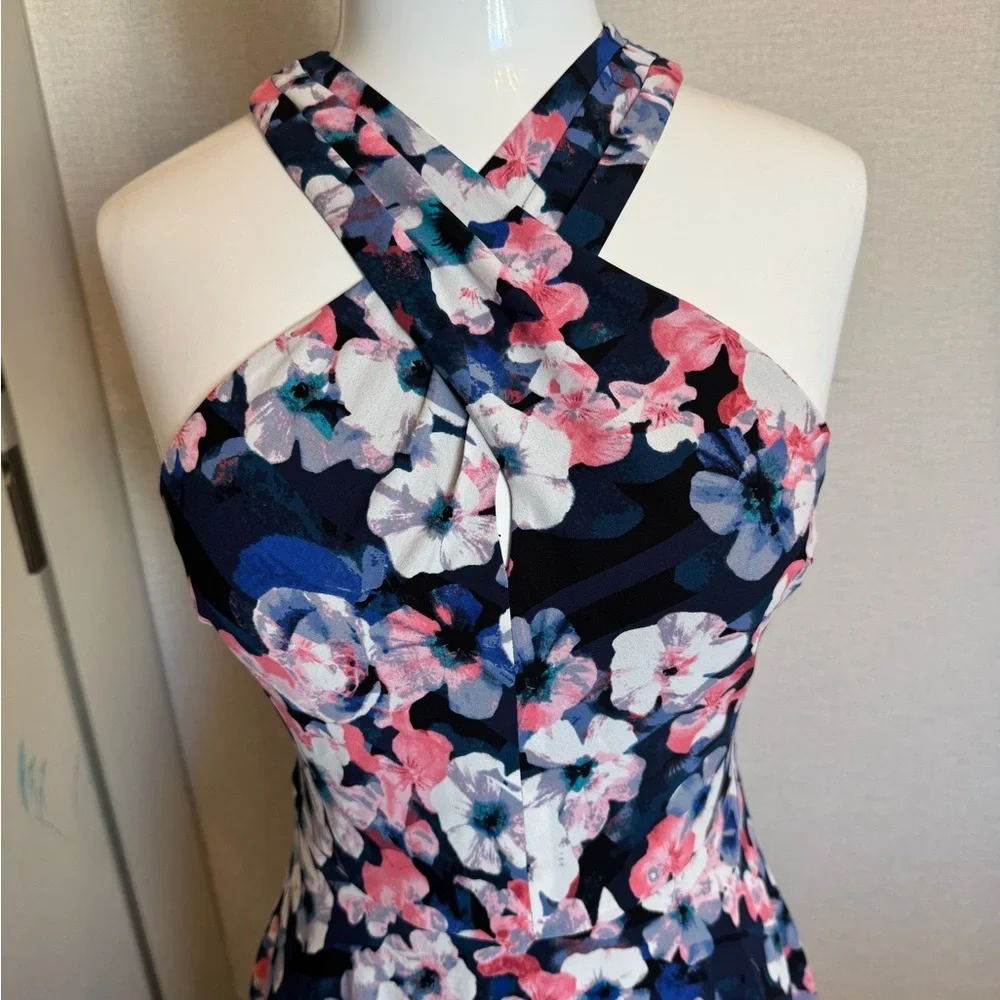 Express Floral Cross-Neck Dress - Picture 2 of 5